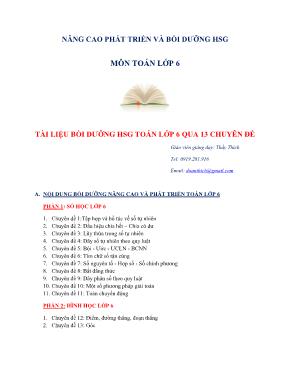 Nâng cao phát triển và bồi dưỡng học sinh giỏi môn Toán lớp 6